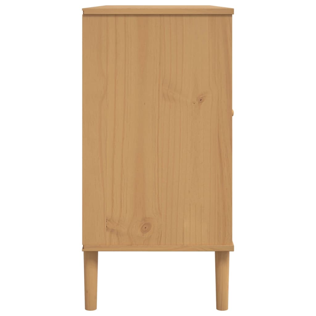 Buffet SENJA aspect rotin 112x40x80 cm bois de pin