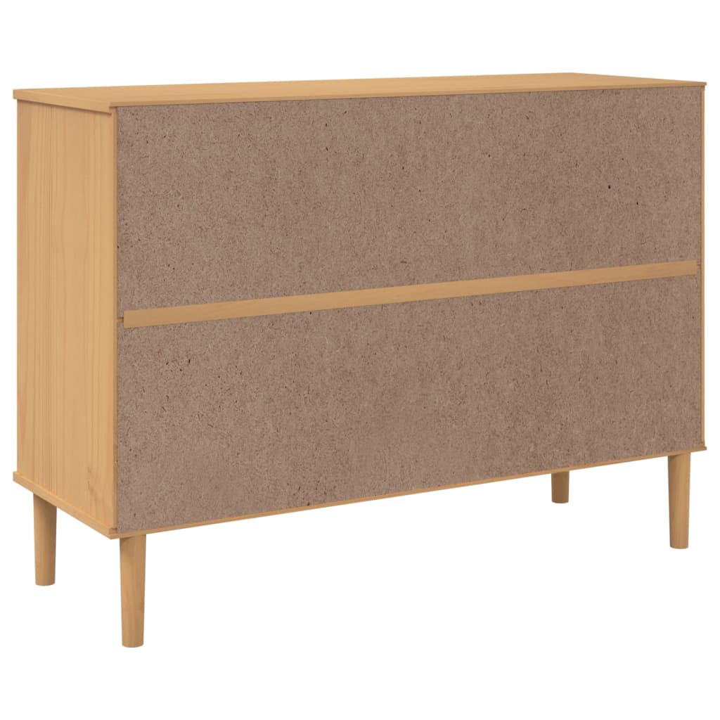 Buffet SENJA aspect rotin 112x40x80 cm bois de pin