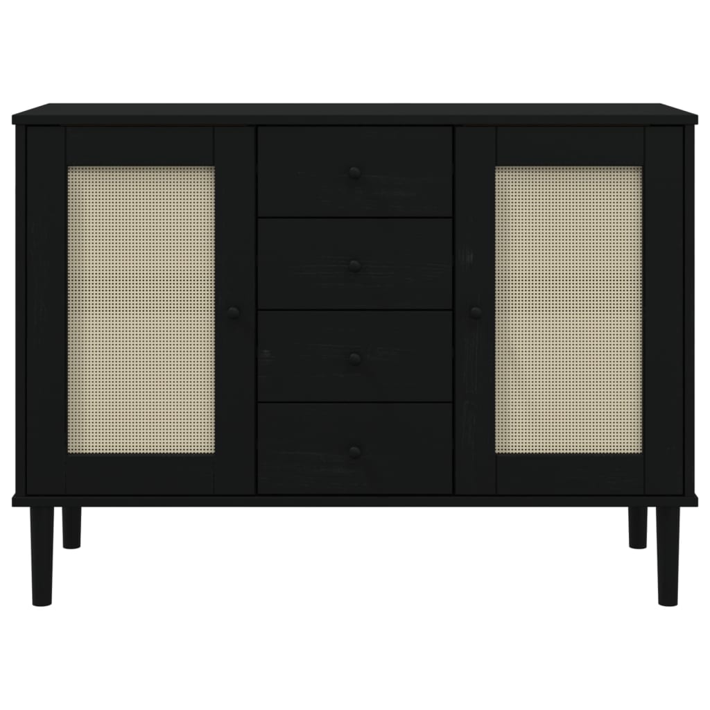 Dressoir SENJA rattan-look 112x40x80 cm grenenhout