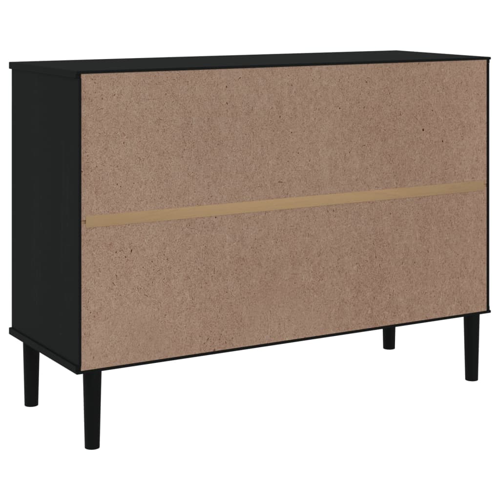 Buffet SENJA aspect rotin 112x40x80 cm bois de pin