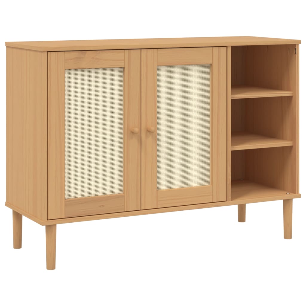 Buffet SENJA 112x40x80 cm rotin bois de pin massif