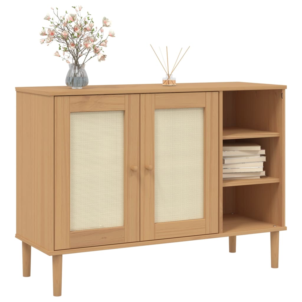 Dressoir SENJA 112x40x80 cm rattan massief grenenhout