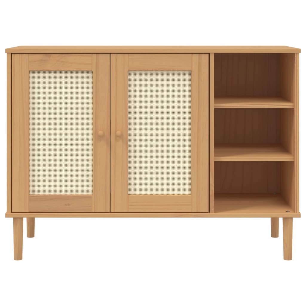 Dressoir SENJA 112x40x80 cm rattan massief grenenhout