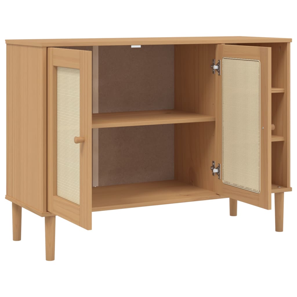 Dressoir SENJA 112x40x80 cm rattan massief grenenhout