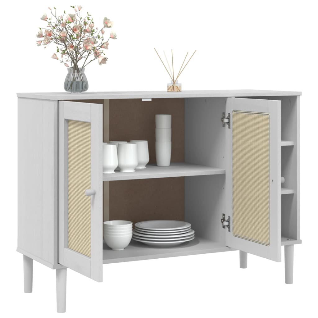 Buffet SENJA 112x40x80 cm rotin bois de pin massif