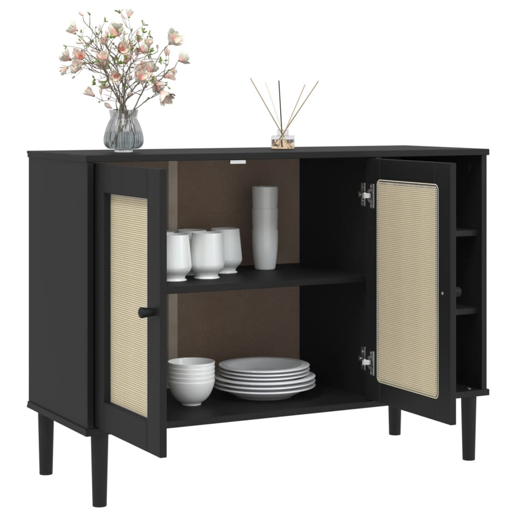 Buffet SENJA 112x40x80 cm rotin bois de pin massif