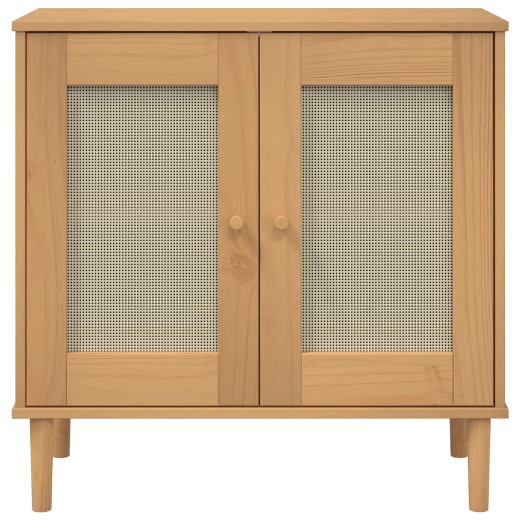 Dressoir SENJA 80x35x80 cm rattan look massief grenenhout