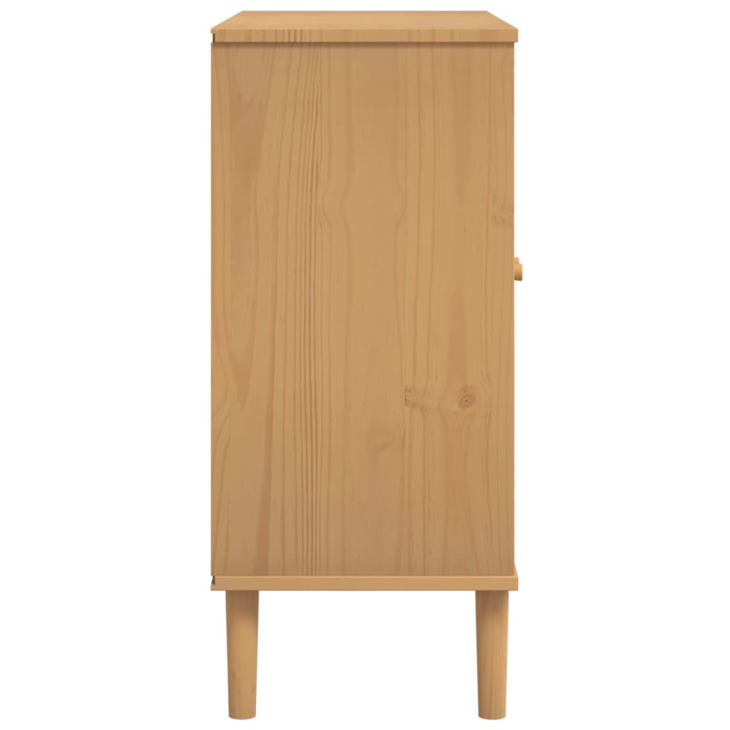 Buffet SENJA 80x35x80 cm aspect rotin bois de pin massif