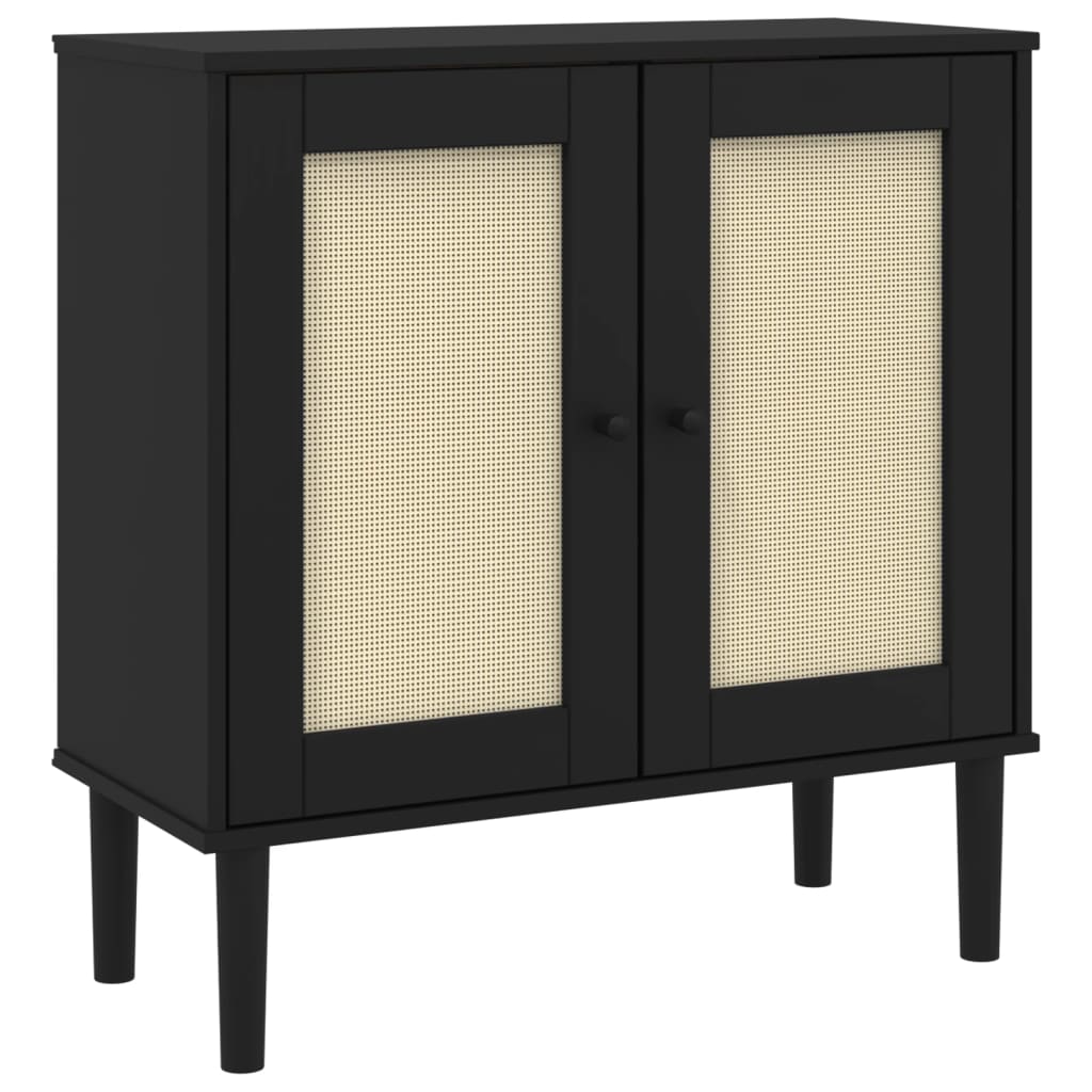 Dressoir SENJA 80x35x80 cm rattan look massief grenenhout