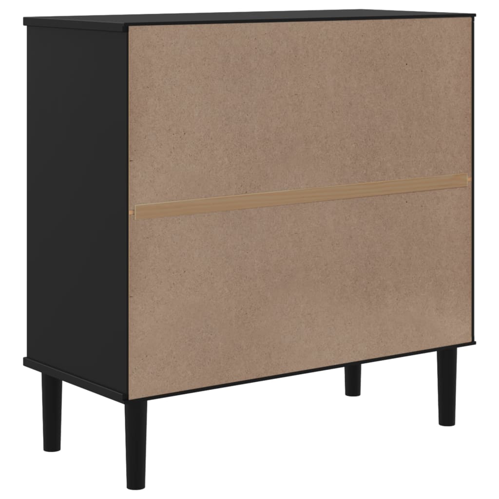 Buffet SENJA 80x35x80 cm aspect rotin bois de pin massif