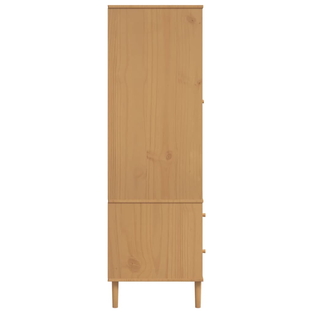 Armoire SENJA 90x55x175 cm aspect rotin bois de pin