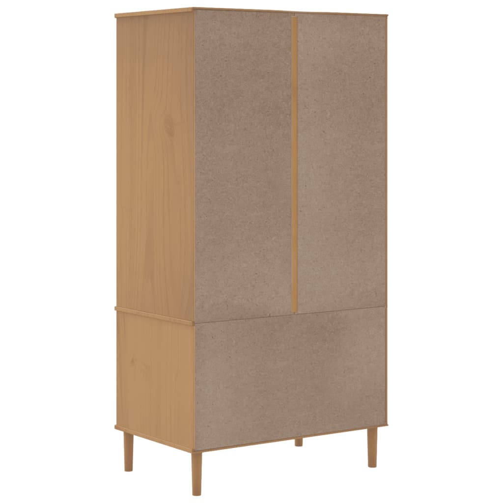 Armoire SENJA 90x55x175 cm aspect rotin bois de pin