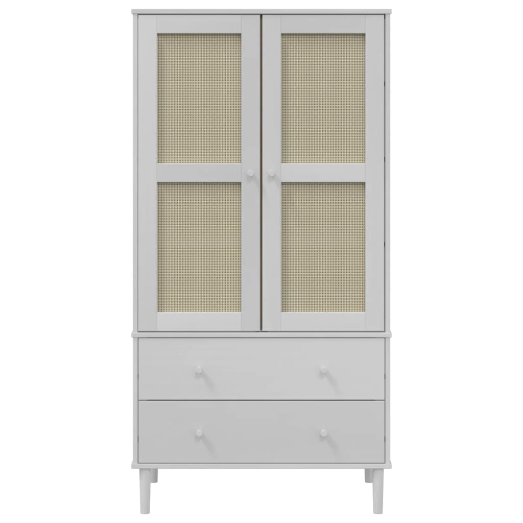 Armoire SENJA 90x55x175 cm aspect rotin bois de pin