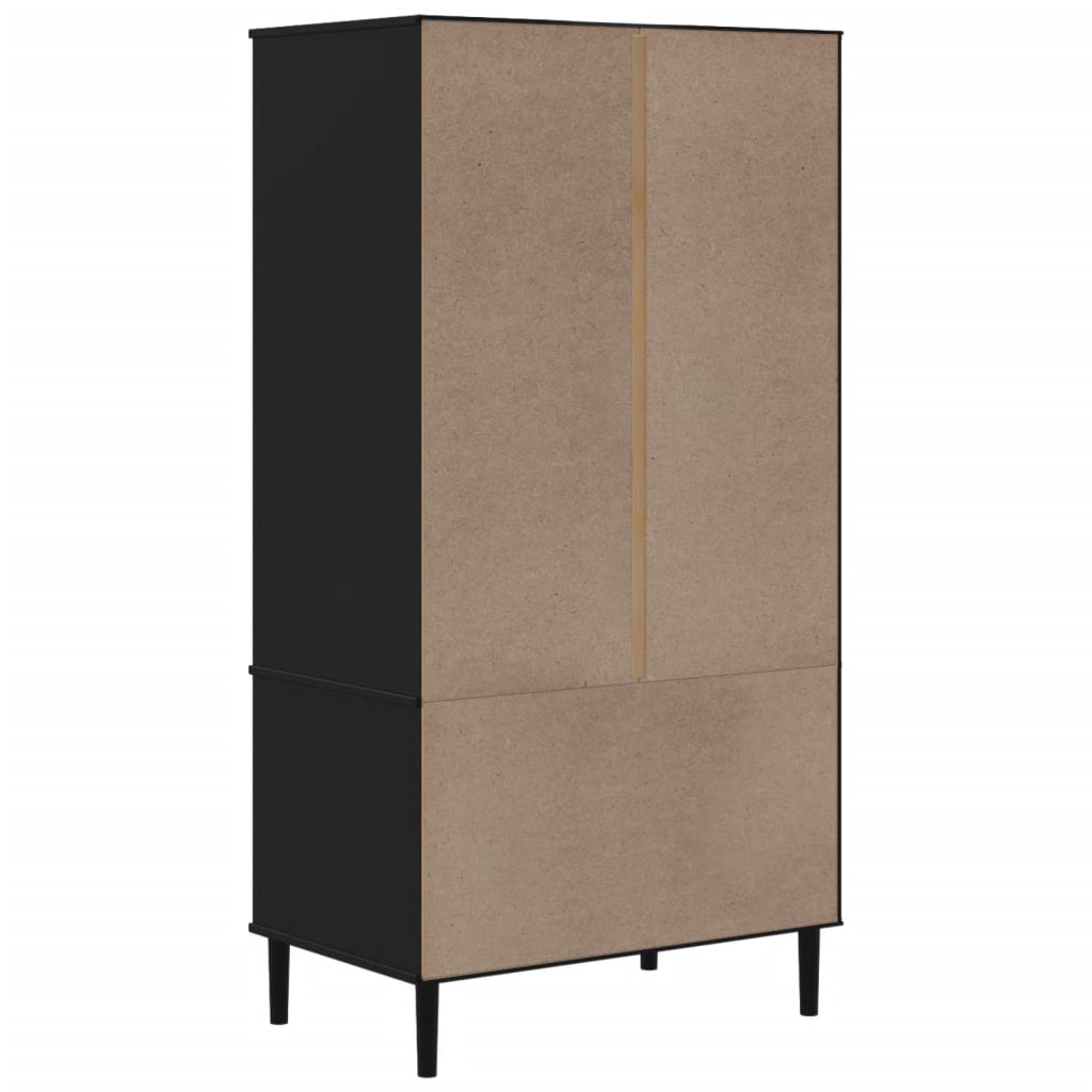 Armoire SENJA 90x55x175 cm aspect rotin bois de pin