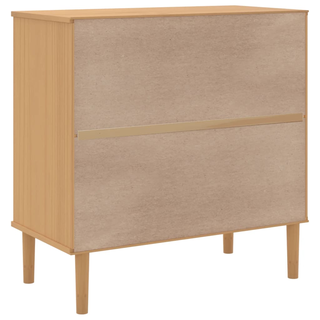 Buffet SENJA 80x40x80 cm aspect rotin bois de pin massif