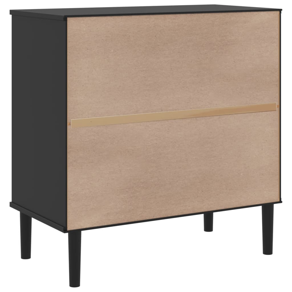 Buffet SENJA 80x40x80 cm aspect rotin bois de pin massif