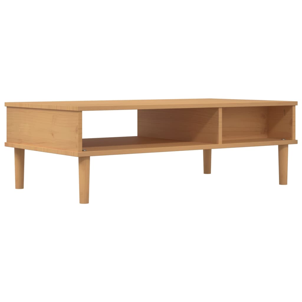 Table basse SENJA 100x55x33 cm aspect rotin bois massif