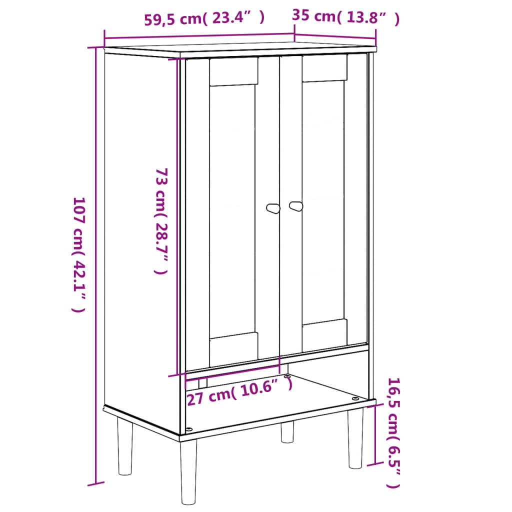 Meuble à chaussures SENJA 59,5x35x107 cm aspect rotin bois de pin