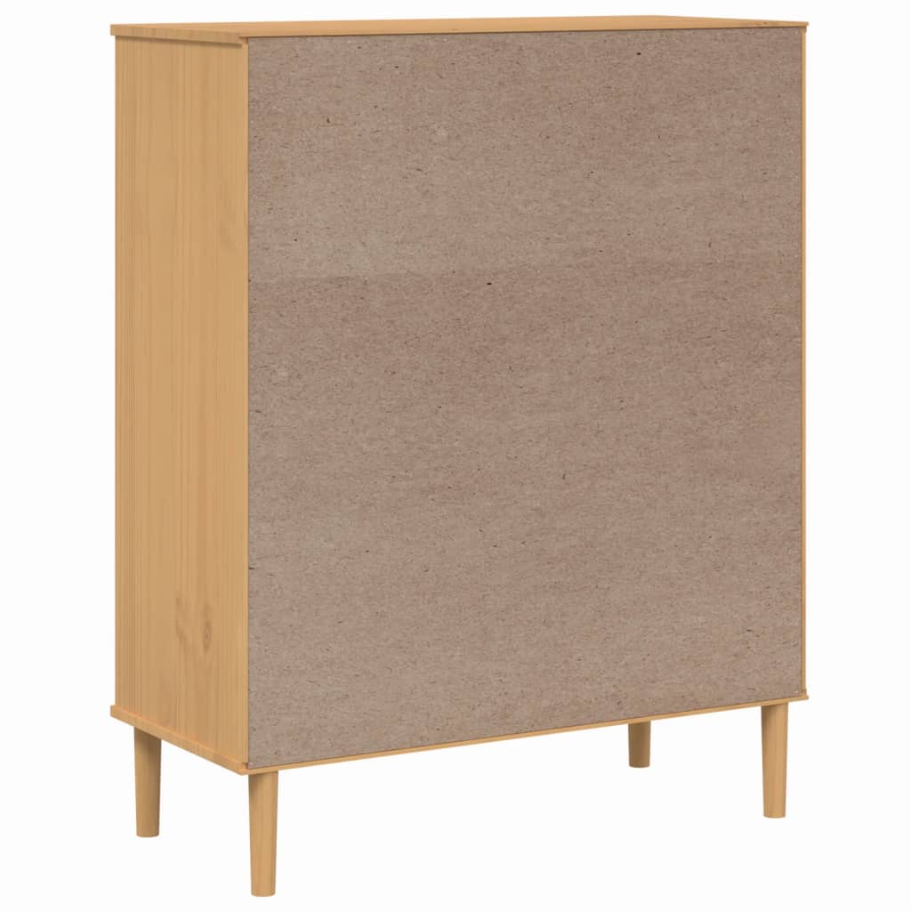 Armoire haute SENJA 90x40x112 cm aspect rotin bois de pin