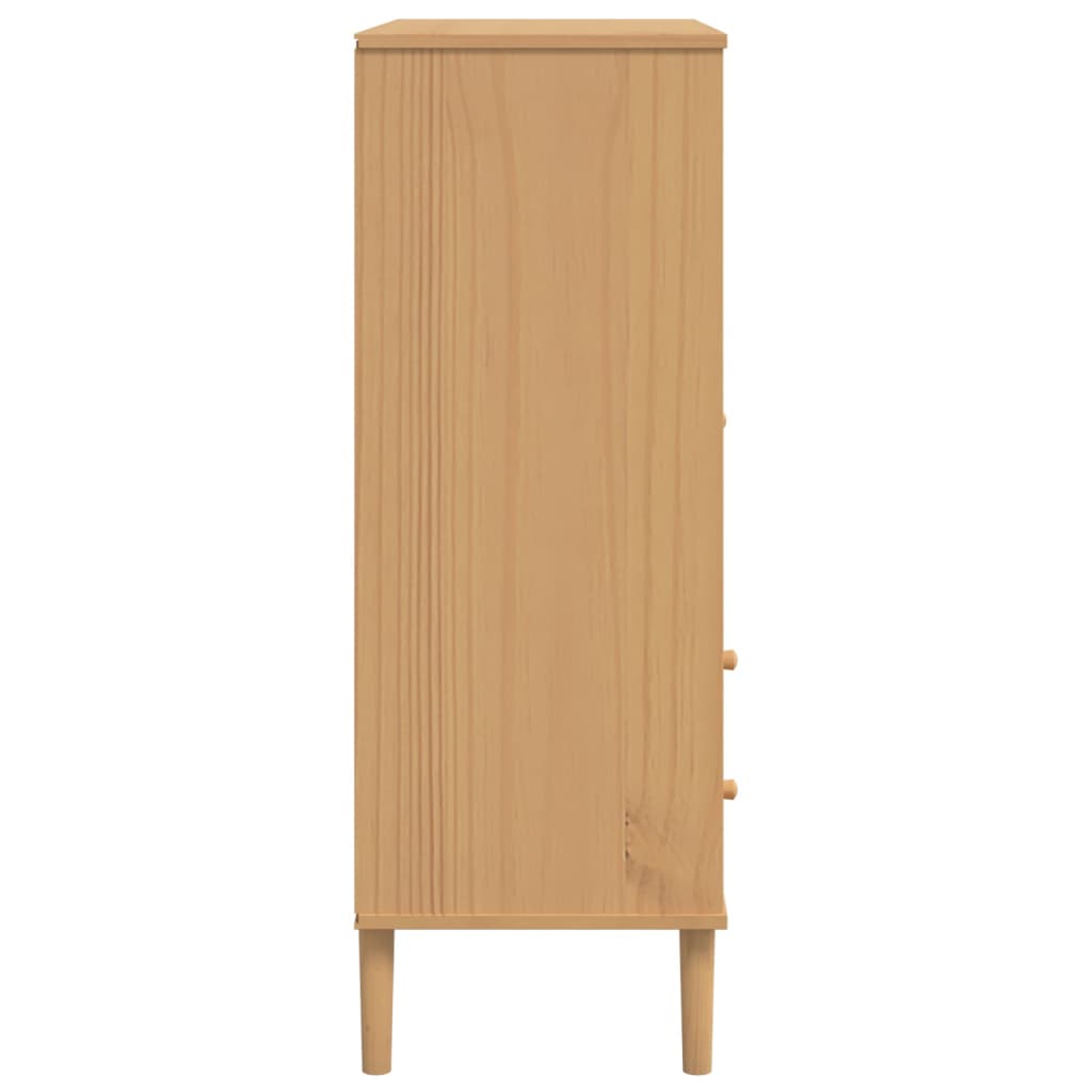 Armoire haute SENJA aspect rotin 90x40x112 cm bois de pin