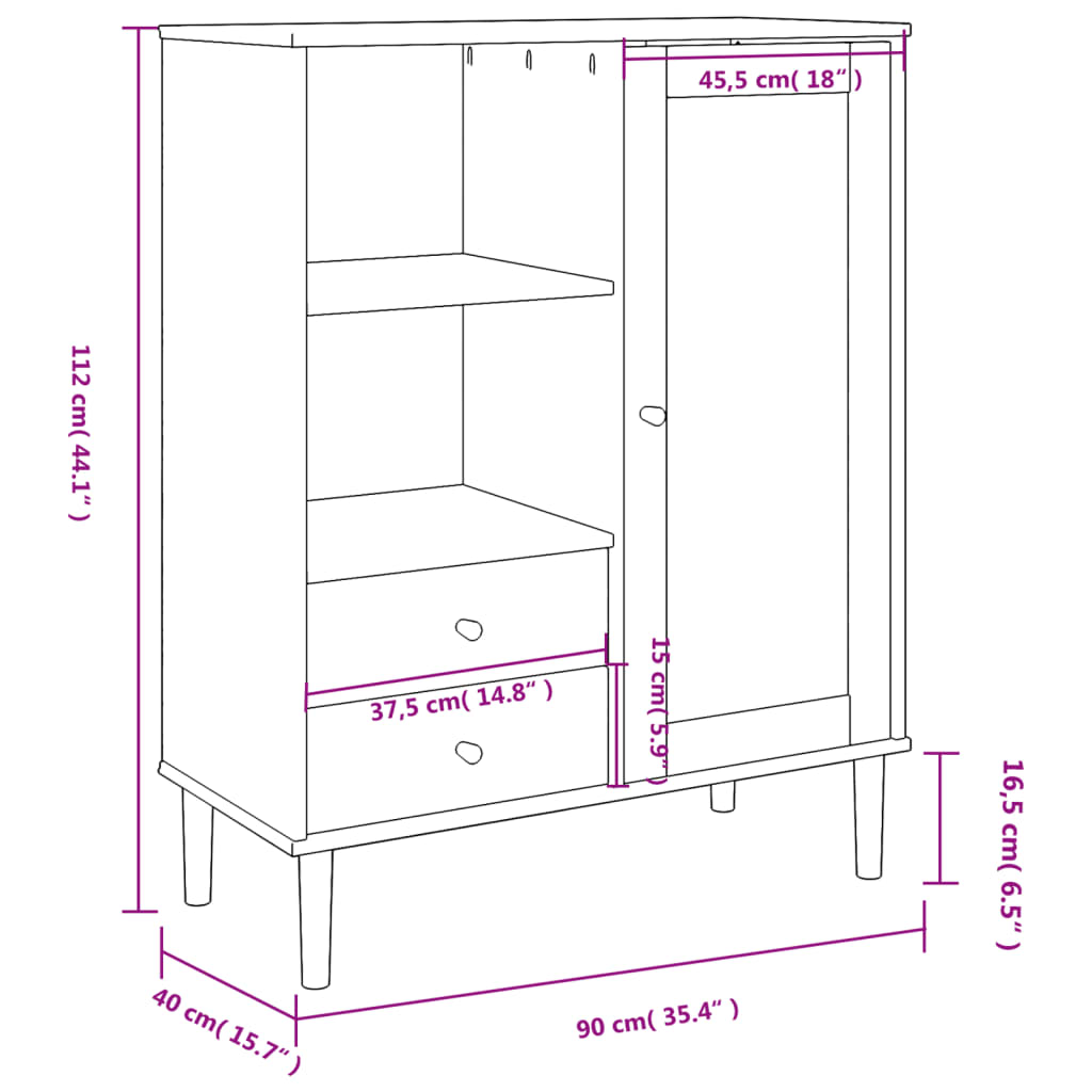 Armoire haute SENJA aspect rotin 90x40x112 cm bois de pin