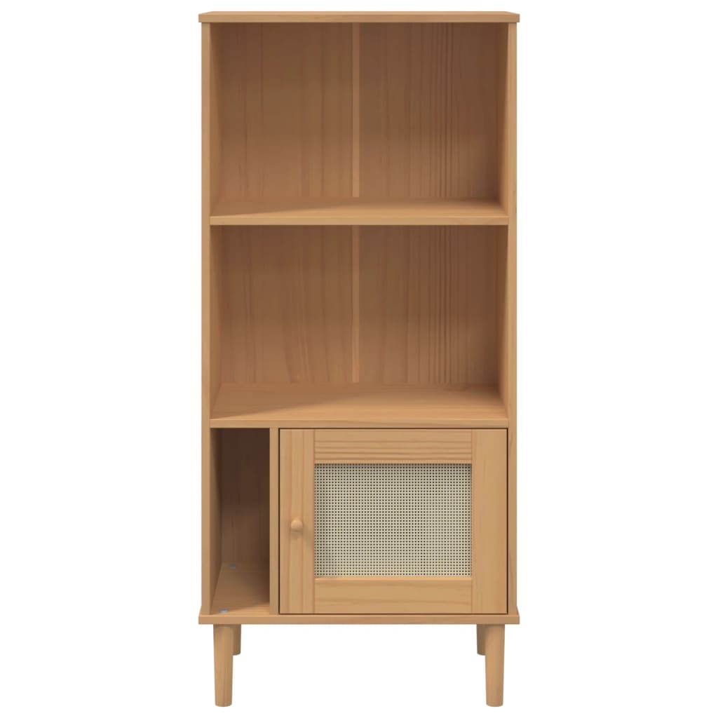 Boekenkast SENJA rattan-look 60x35x130 cm grenenhout