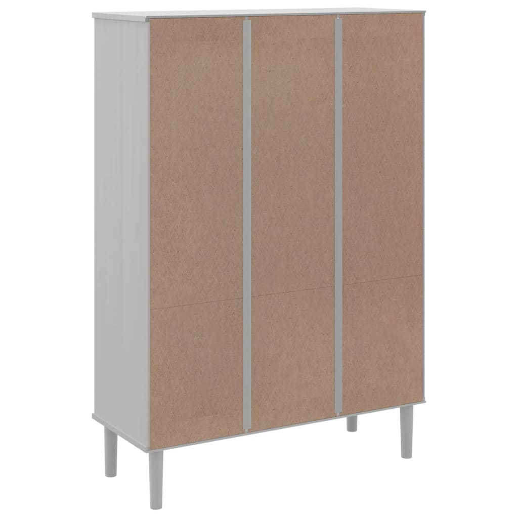 Boekenkast SENJA rattan-look 90x35x130 cm grenenhout