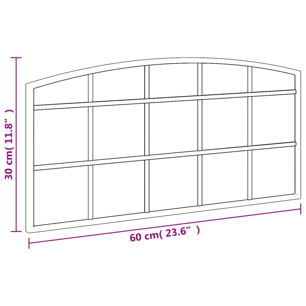 Wandspiegel boog 60x30 cm ijzer zwart