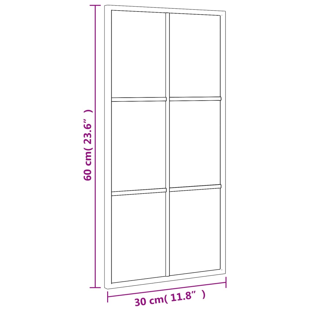 Wandspiegel rechthoekig 40x80 cm ijzer zwart