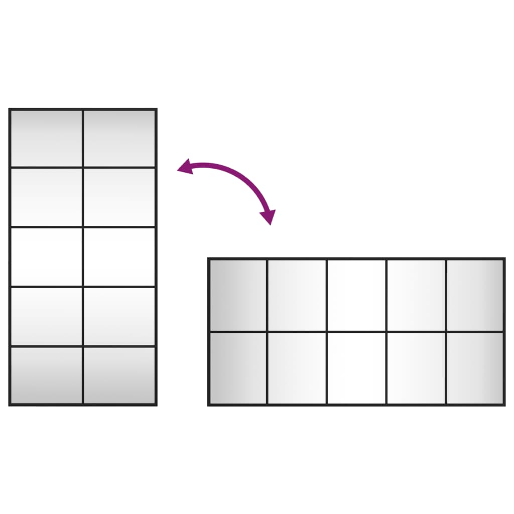 Wandspiegel rechthoekig 40x80 cm ijzer zwart