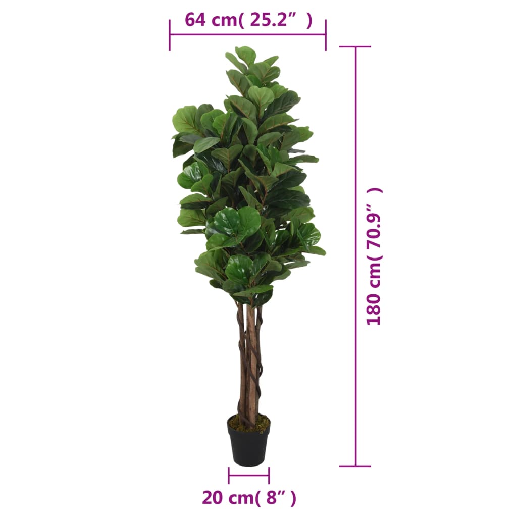 Kunstplant vijgenboom 134 bladeren 120 cm groen