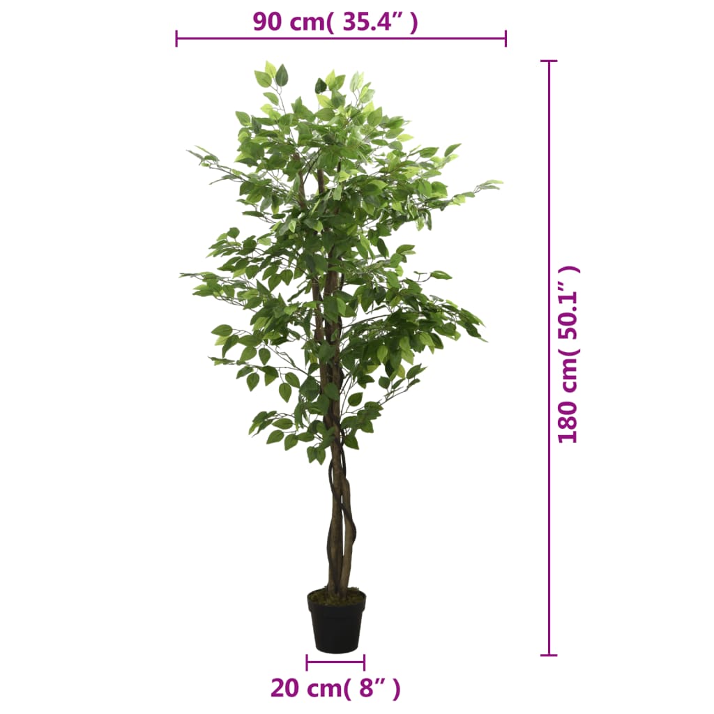 Kunstplant ficus 378 bladeren 80 cm groen