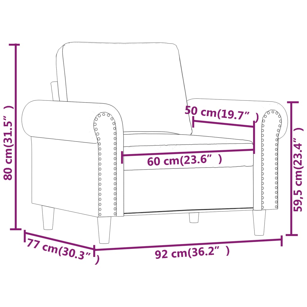 Tweezitsbank 120 cm kunstleer cappuccinokleurig