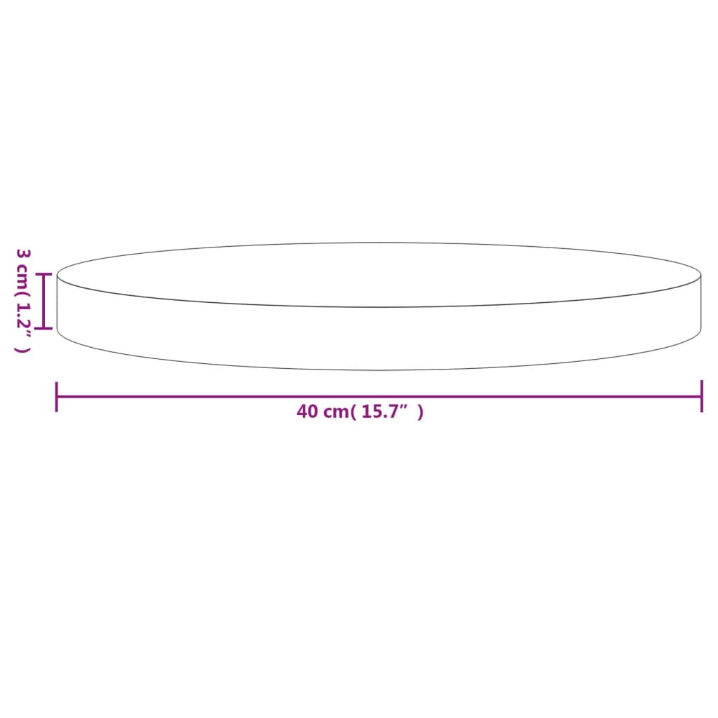 Plateau de table rond Ø70x3 cm en bois de pin massif