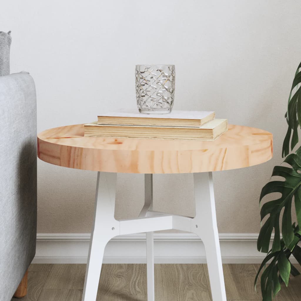 Plateau de table rond Ø70x3 cm en bois de pin massif