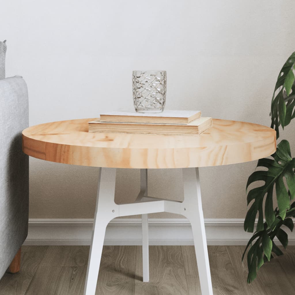 Plateau de table rond Ø70x3 cm en bois de pin massif