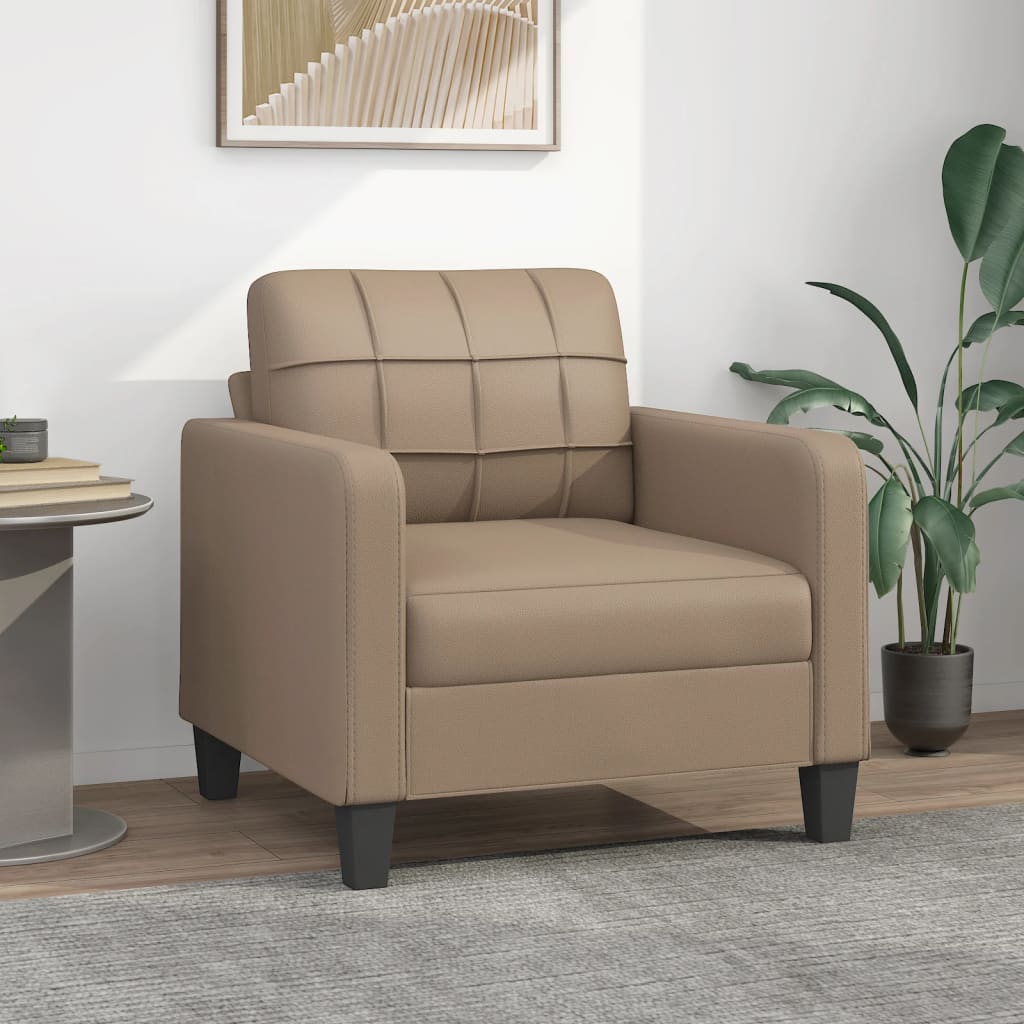 Fauteuil 60 cm cuir artificiel, crème