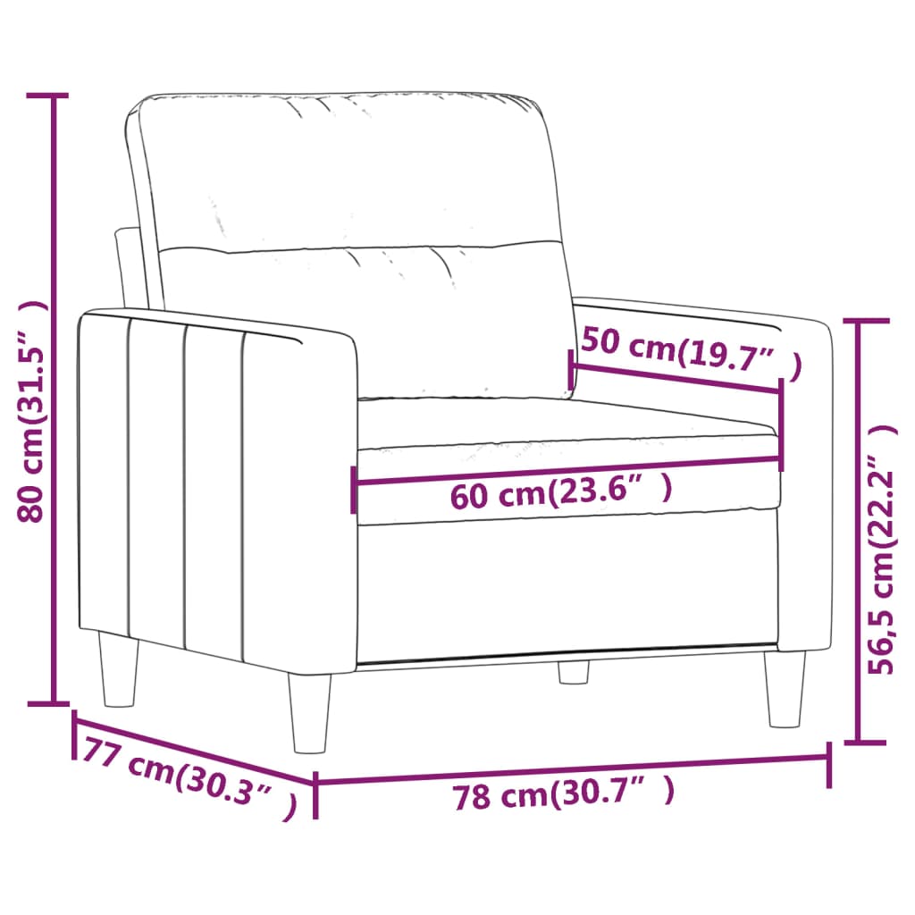 Fauteuil 60 cm tissu