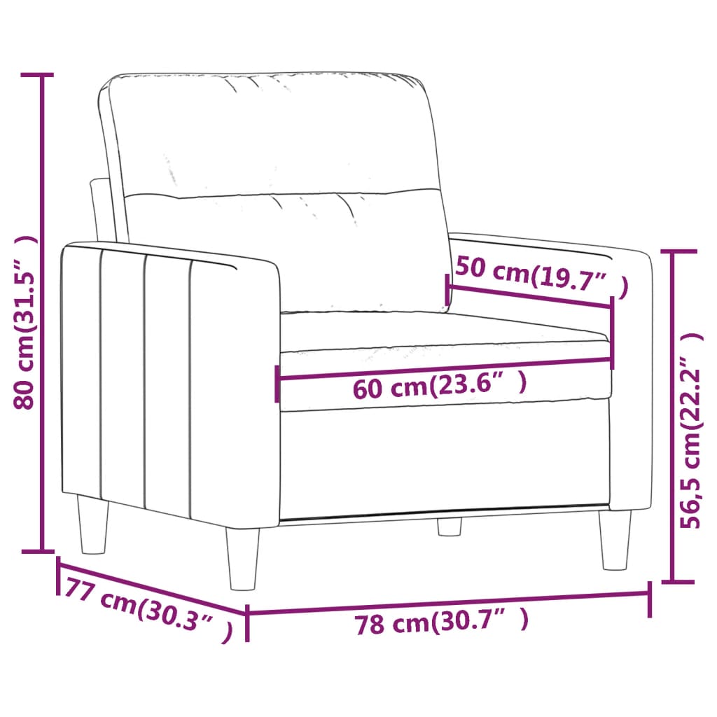 Fauteuil 60 cm stof