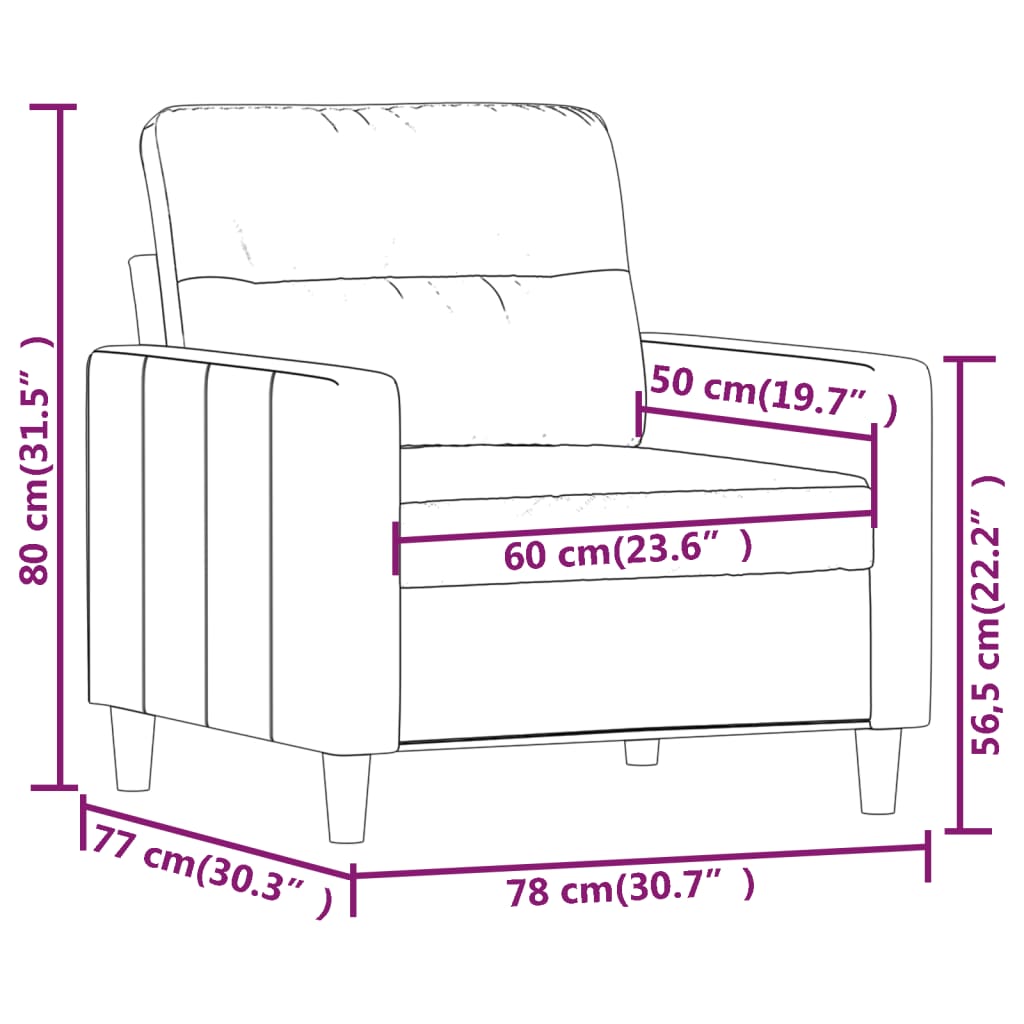 Fauteuil 60 cm stof