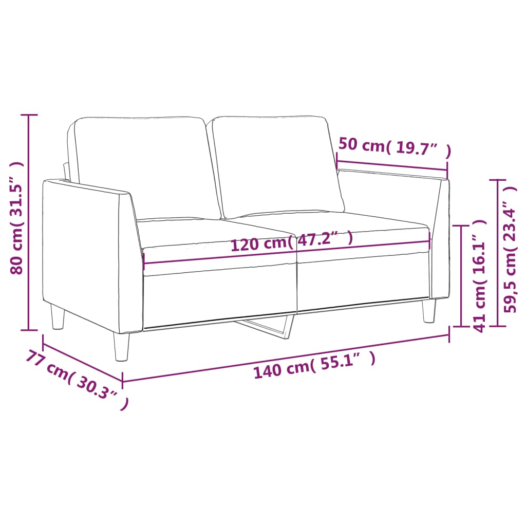 Fauteuil 60 cm kunstleer