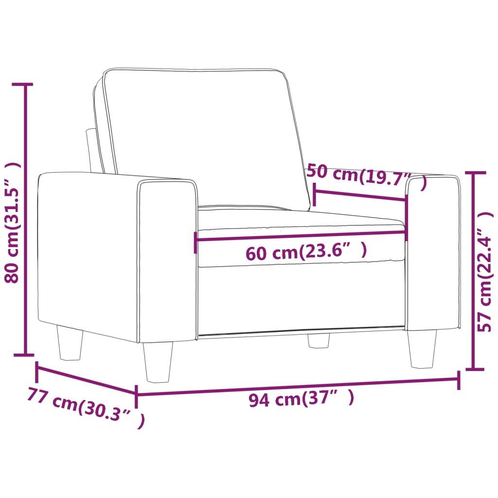 Fauteuil 60 cm stof