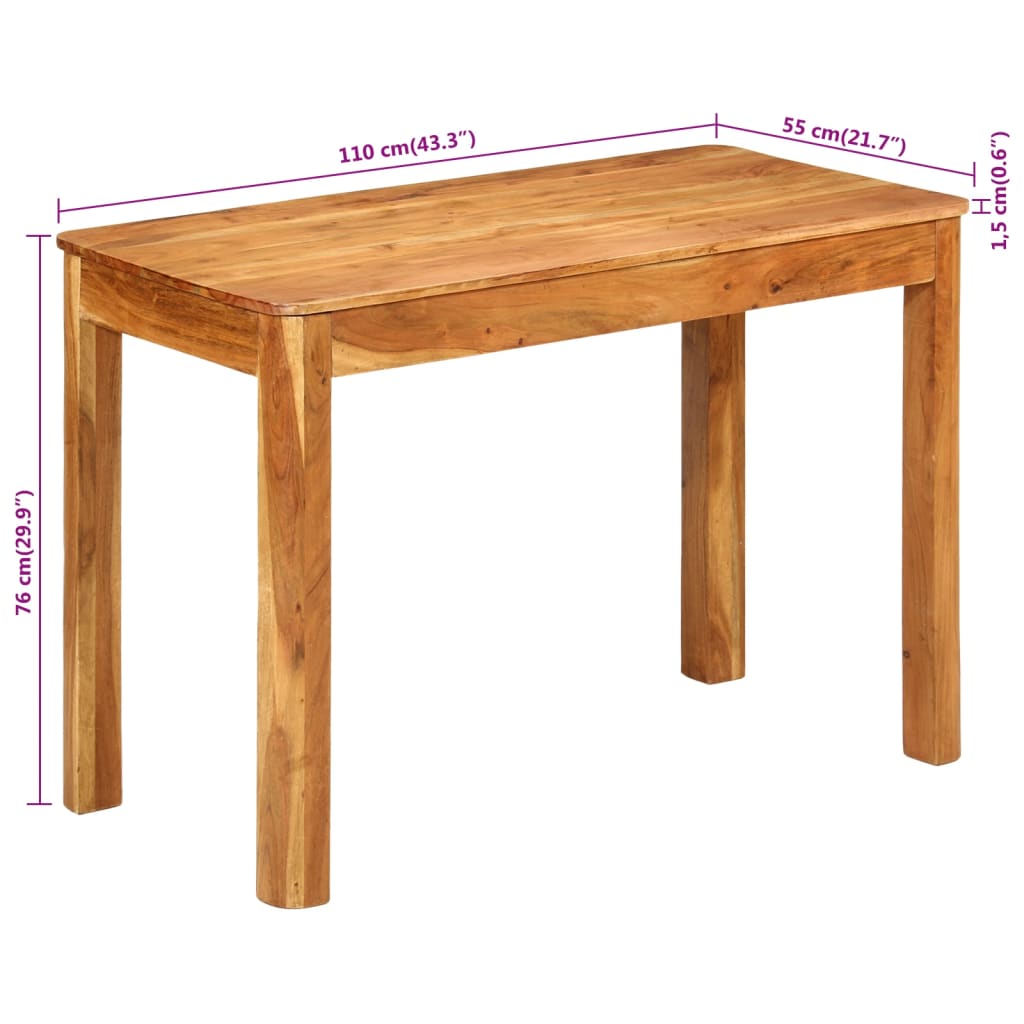 Table à manger 110x55x76 cm en bois d'acacia massif