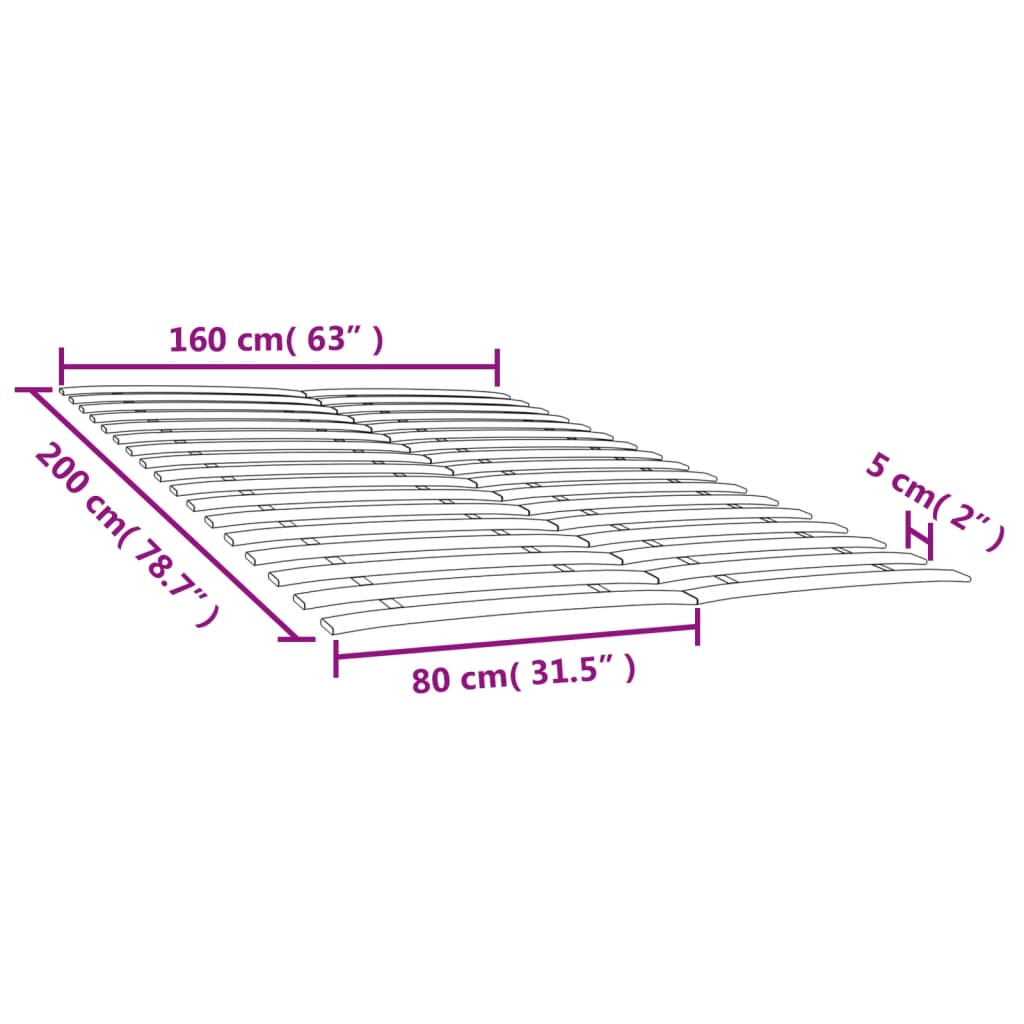 Lattenbodem met 17 latten 120x200 cm