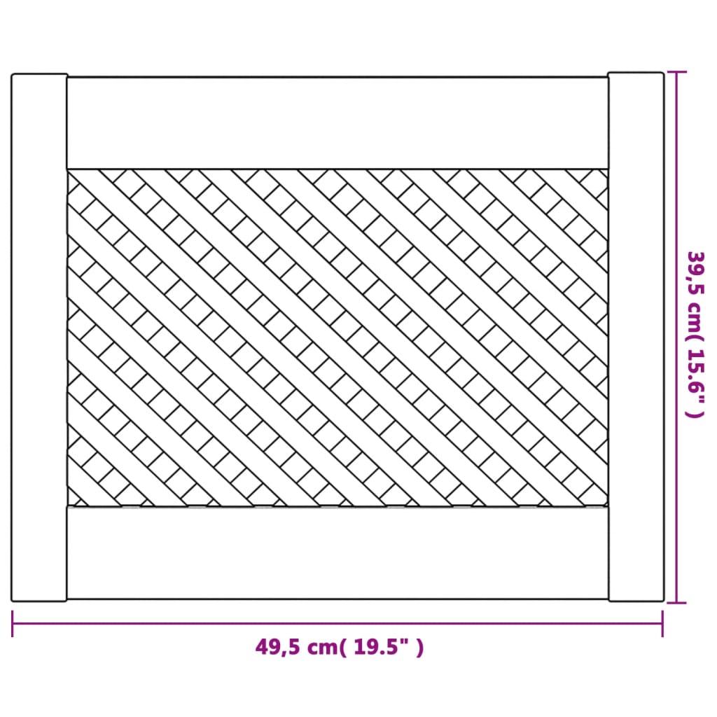 Kastdeuren met latwerk 2 st 39,5x61,5 cm massief grenenhout