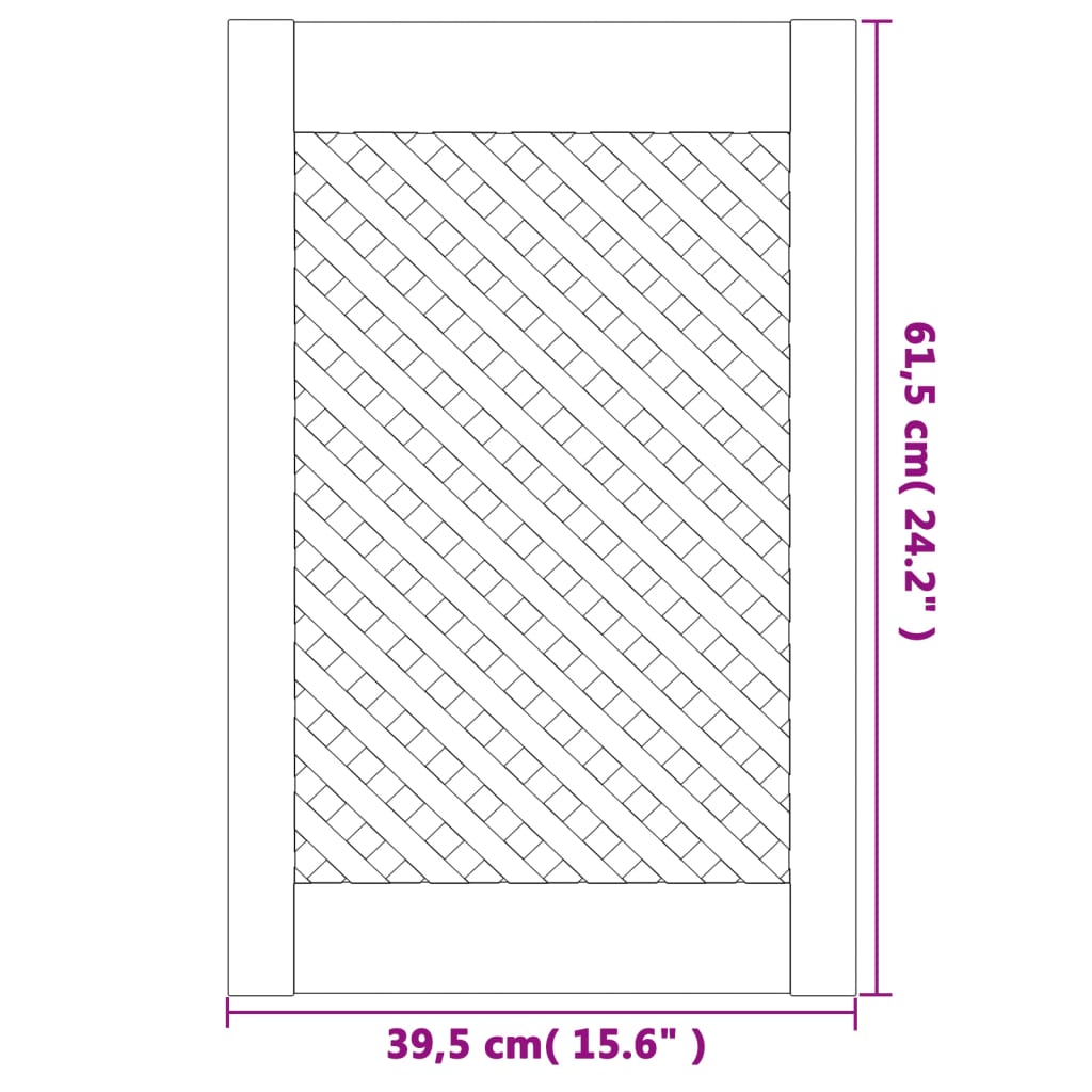 Kastdeuren met latwerk 2 st 39,5x61,5 cm massief grenenhout