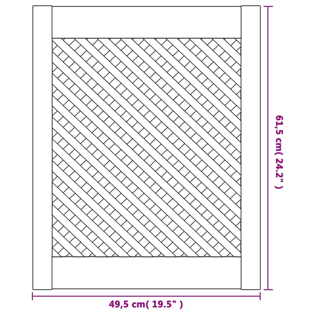 Kastdeuren met latwerk 2 st 39,5x61,5 cm massief grenenhout