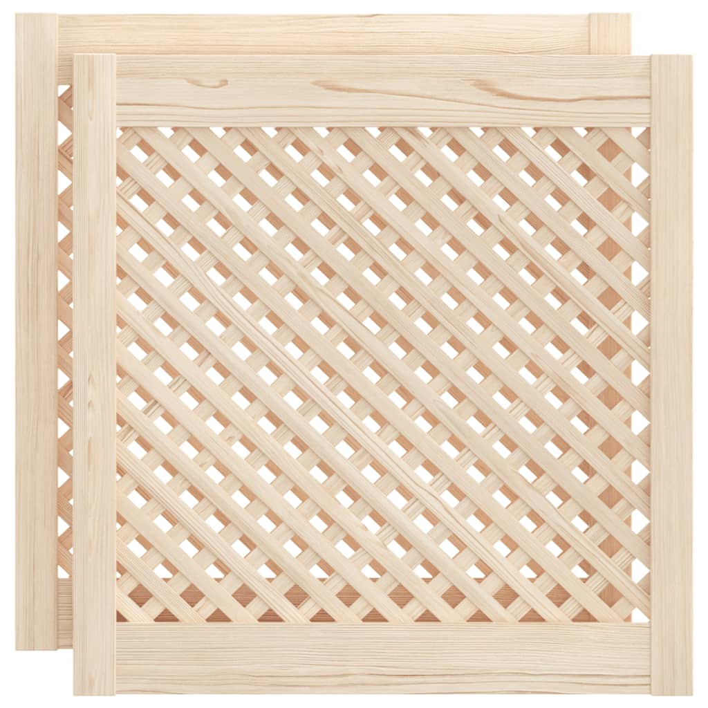 Kastdeuren met latwerk 2 st 39,5x61,5 cm massief grenenhout