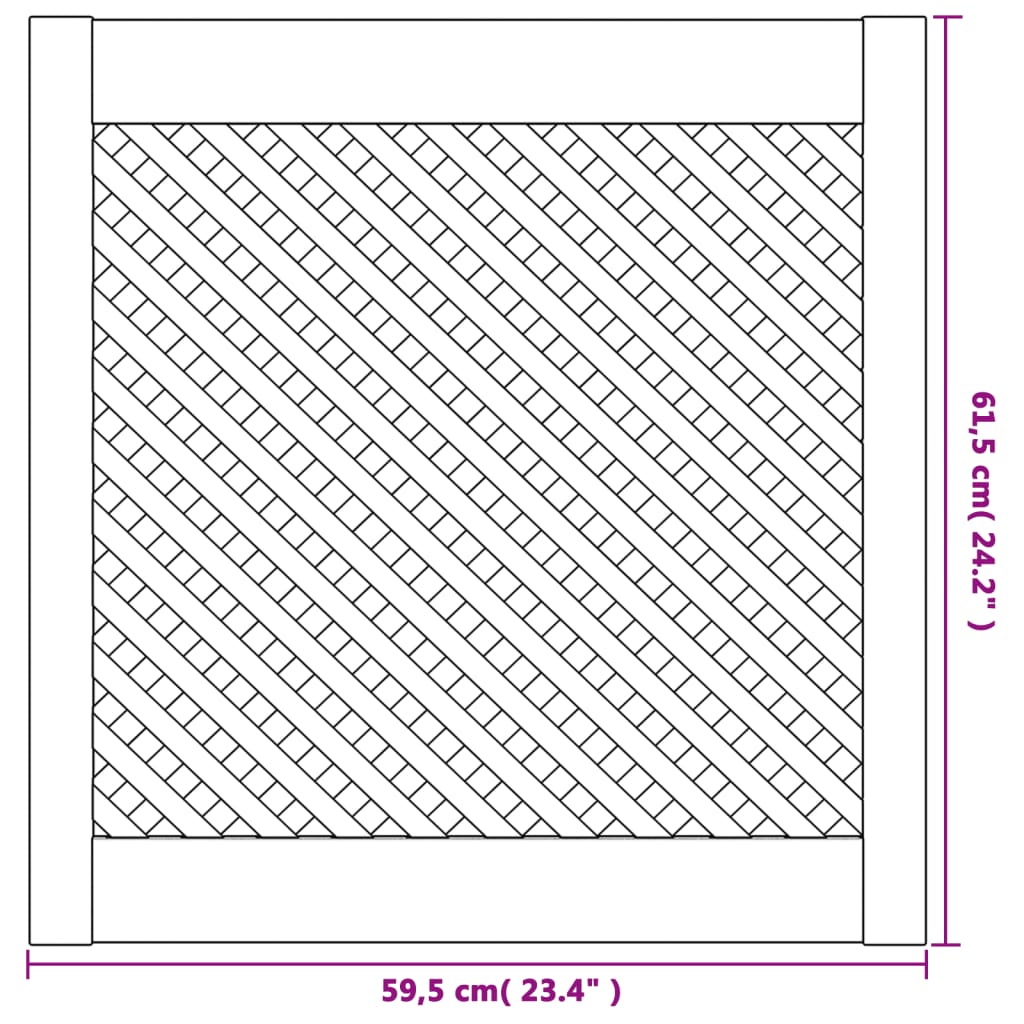 Kastdeuren met latwerk 2 st 39,5x61,5 cm massief grenenhout