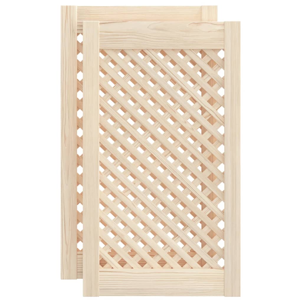 Kastdeuren met latwerk 2 st 39,5x61,5 cm massief grenenhout